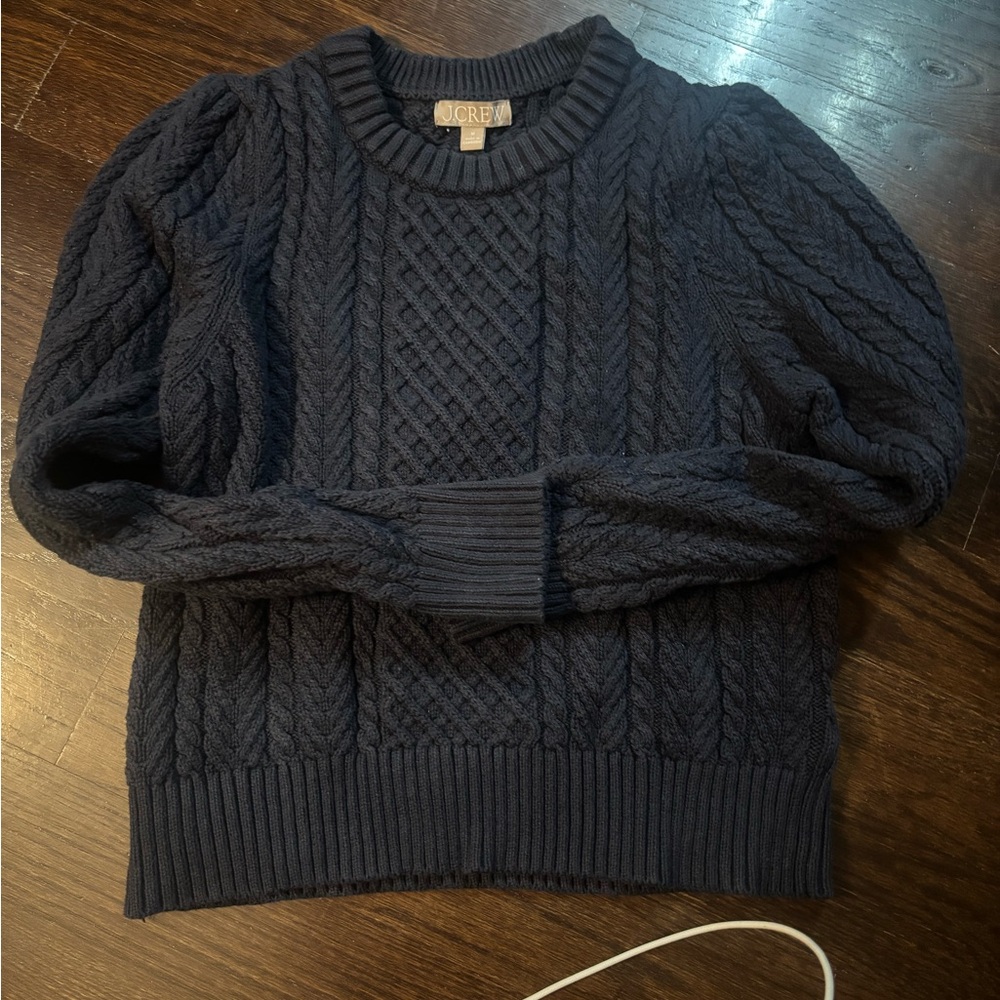 J. Crew women’s' Navy Cable-Knit Crewneck Sweater